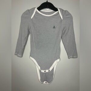 Baby GAP Gray And White Checkered Long Sleeve One Piece Body Suit Size 18-24 Mo